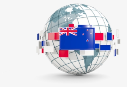 Globe With Line Of Flags - Australia Flag, HD Png Download, Transparent PNG