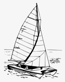Caravel,lugger,cat Ketch - Catamaran Boat Drawing, HD Png Download, Transparent PNG