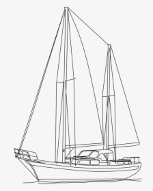 Line Art,watercraft,sailing - Sail, HD Png Download, Transparent PNG