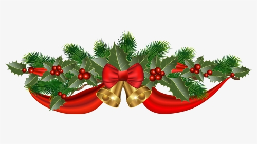 Christmas Golden Bells And Ribbon Png Clipart Image - Christmas Ribbon Transparent Background Png, Png Download, Transparent PNG