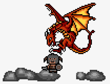 Dovahkiin And Ancient Dragon - Pixel Art Dragon, HD Png Download, Transparent PNG