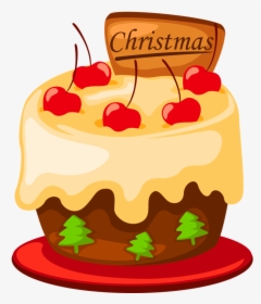 Transparent Desserts Clipart - Merry Christmas Cake Drawing, HD Png Download, Transparent PNG