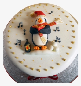 Christmas Cake With Penguin - Square Christmas Cake Ideas Easy, HD Png Download, Transparent PNG