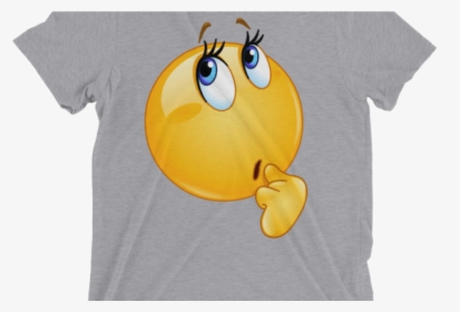 Funny Wonder Female Emoji Face T Shirt Women S Thinking - T-shirt, HD Png Download, Transparent PNG