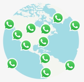 Whatsapp Users Connected Around A Globe - Circle, HD Png Download, Transparent PNG