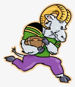 Vector Illustration Of Mountain Goat Ram Runs With - Ram Clipart Football, HD Png Download, Transparent PNG