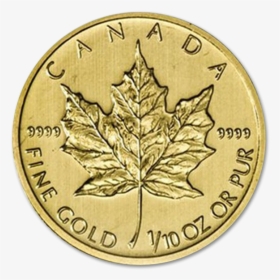 1 10 Oz Canadian Gold Maple Leaf, HD Png Download, Transparent PNG