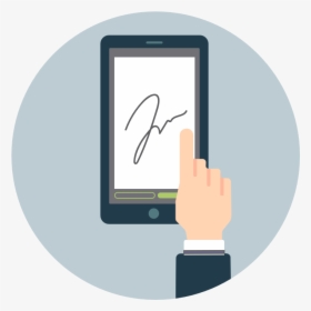 Signing On Smartphone - Firma De Contrato Digital, HD Png Download, Transparent PNG