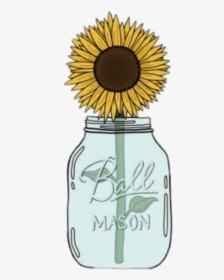 #freetoedit #sfondi #wallpapers #tumblr #tattooday - Sunflower In Mason Jar Clipart, HD Png Download, Transparent PNG