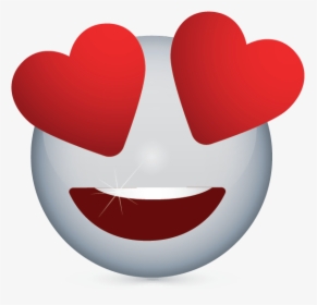 Heart Face Emoji Png - Love Smile Emoji Design, Transparent Png, Transparent PNG