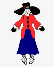 Lady Wearing Hat And Ice Skating Shoes - Clip Art, HD Png Download, Transparent PNG