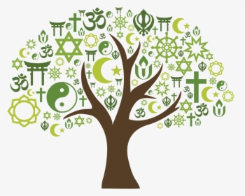 Tree With Interfaith Symbols - Interfaith Tree, HD Png Download, Transparent PNG
