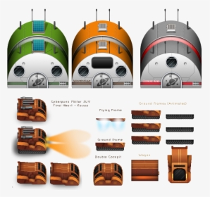 Transparent Spaceship Sprite Png - Rpg Maker Spaceship Tileset, Png Download, Transparent PNG