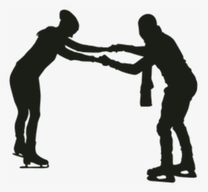Ice Skating Couple Black And White, HD Png Download, Transparent PNG