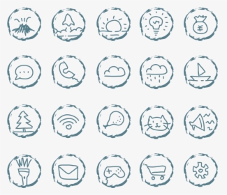 Ui Design Small Icons Hand Drawn Png And Vector Image - 插畫 風 Icon, Transparent Png, Transparent PNG