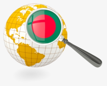 Magnified Flag With Globe - Belgium On A Globe, HD Png Download, Transparent PNG
