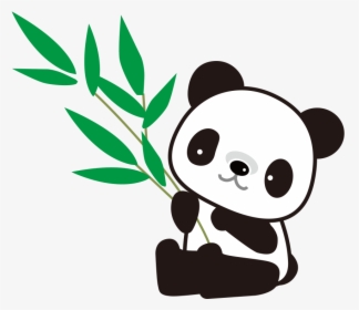 Giant Panda Bamboo Drawing - Cute Panda With Bamboo Drawing, HD Png Download, Transparent PNG