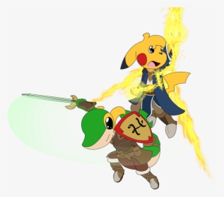 Kurtis And Pika In Fantasy Style Armor - Cartoon, HD Png Download, Transparent PNG