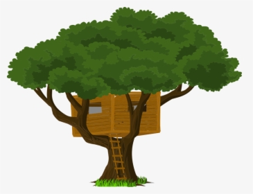 Tree, Treehouse, Head, Meadow - Vektor Pohon, HD Png Download, Transparent PNG