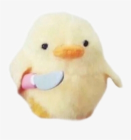 #knife #duck #duckling #yellow #yellowaesthetic #loveme - Angry Chick With Knife, HD Png Download, Transparent PNG