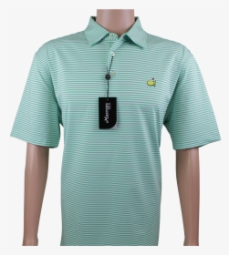 Masters Spring Green & White Striped Performance Tech - Masters Golf Shirt, HD Png Download, Transparent PNG