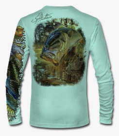 Back View On Seagrass Green - Bass Long Sleeve Shirt, HD Png Download, Transparent PNG