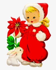 Retro Christmas Girl, 1950s, Vintage, 1950 S, Girl - Cartoon, HD Png Download, Transparent PNG