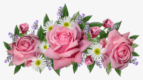 Flowers, Roses, Daisies, Lavender, Arrangement, Cut - Bunga Rose Pink Png, Transparent Png, Transparent PNG