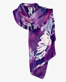 Navy Blue Purple And White Womens Silk Crepe Scarf - Silk, HD Png Download, Transparent PNG