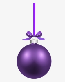 Purple Christmas Hanging Ball Png Clipart Image - Blue Christmas Ball Png, Transparent Png, Transparent PNG