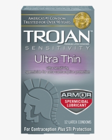 Trojan Ultra Thin Armor Spermicidal Lubricant Condoms, HD Png Download, Transparent PNG