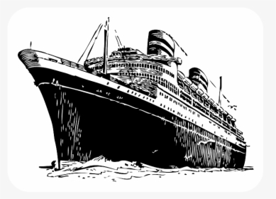 Cruise Ship Black And White Png - Ship Clipart Black And White, Transparent Png, Transparent PNG