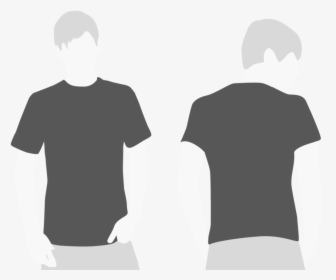 Front and back model wearing black t-shirt 8847301 PNG