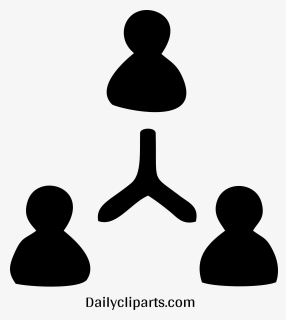 3 Person Office Hierarchy Black Icon Image - Hierarchy Clipart, HD Png Download, Transparent PNG