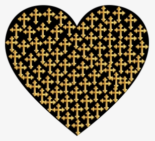 Love Heart Crosses Gold Clip Arts - Летний Сарафан В Горошек, HD Png Download, Transparent PNG