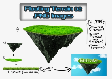Floating Terrain Mountain 02 Png Bonus By Mattiamc - Floating Terrain Png, Transparent Png, Transparent PNG