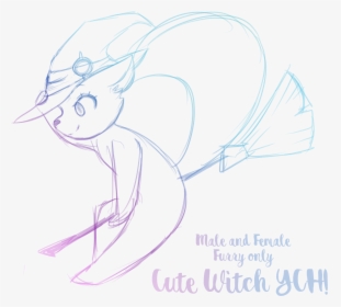 Cute Chibi Witch - Sketch, HD Png Download, Transparent PNG