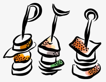 Vector Illustration Of Hors D Oeuvres Canapé Starter - Hors D Oeuvres Clipart, HD Png Download, Transparent PNG