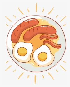 Hot Dog Fried Egg Food - Hotdog And Egg Drawing, HD Png Download, Transparent PNG