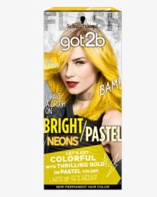 Got2b Color Com Bright Pastel Neons 107 Neon Yellow - Got2b Hair Dye 5 Weeks Neon, HD Png Download, Transparent PNG