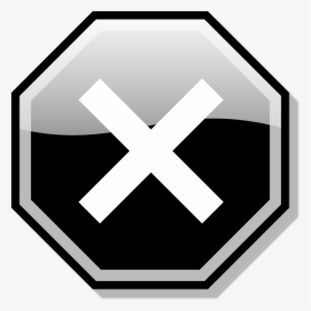 File Stop X Nuvola Black Svg Wikimedia Commons - Stop Hand Black And White, HD Png Download, Transparent PNG