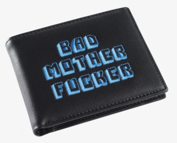 Black/blue Embroidered Bad Mother Fucker Leather Wallet - Wallet, HD Png Download, Transparent PNG