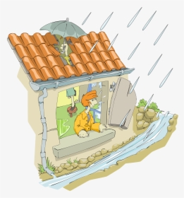 Leaky House Clip Arts - House Raining Clip Art, HD Png Download, Transparent PNG
