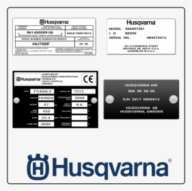 Examples Of What Husqvarna Model Tags Usually Look - Husqvarna Power Washer Model 020524, HD Png Download, Transparent PNG