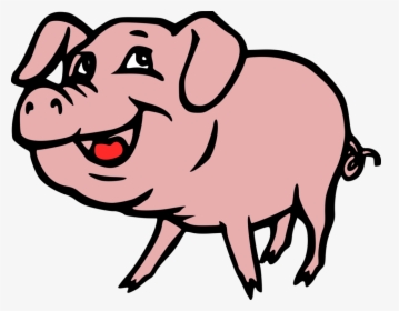 Pink,line Art,livestock - Pig Clip Art, HD Png Download, Transparent PNG