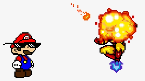 Mario Chucks A Fireball - Mario Pixel, HD Png Download, Transparent PNG