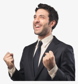 Excited Businessman With Clenched Fists - Excited Business Man, HD Png Download, Transparent PNG
