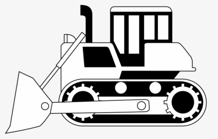 Bulldozer Heavy Machinery Architectural Engineering - Bulldozer Black And White, HD Png Download, Transparent PNG