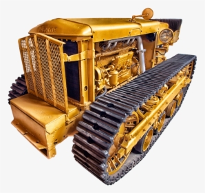 Cletrac, Dozer, Yellow, Chains, Caterpillar - Construction Vehicle With Tracks, HD Png Download, Transparent PNG
