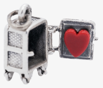 Vintage Sterling Silver Heart Safe Articulated Charm - Earrings, HD Png Download, Transparent PNG